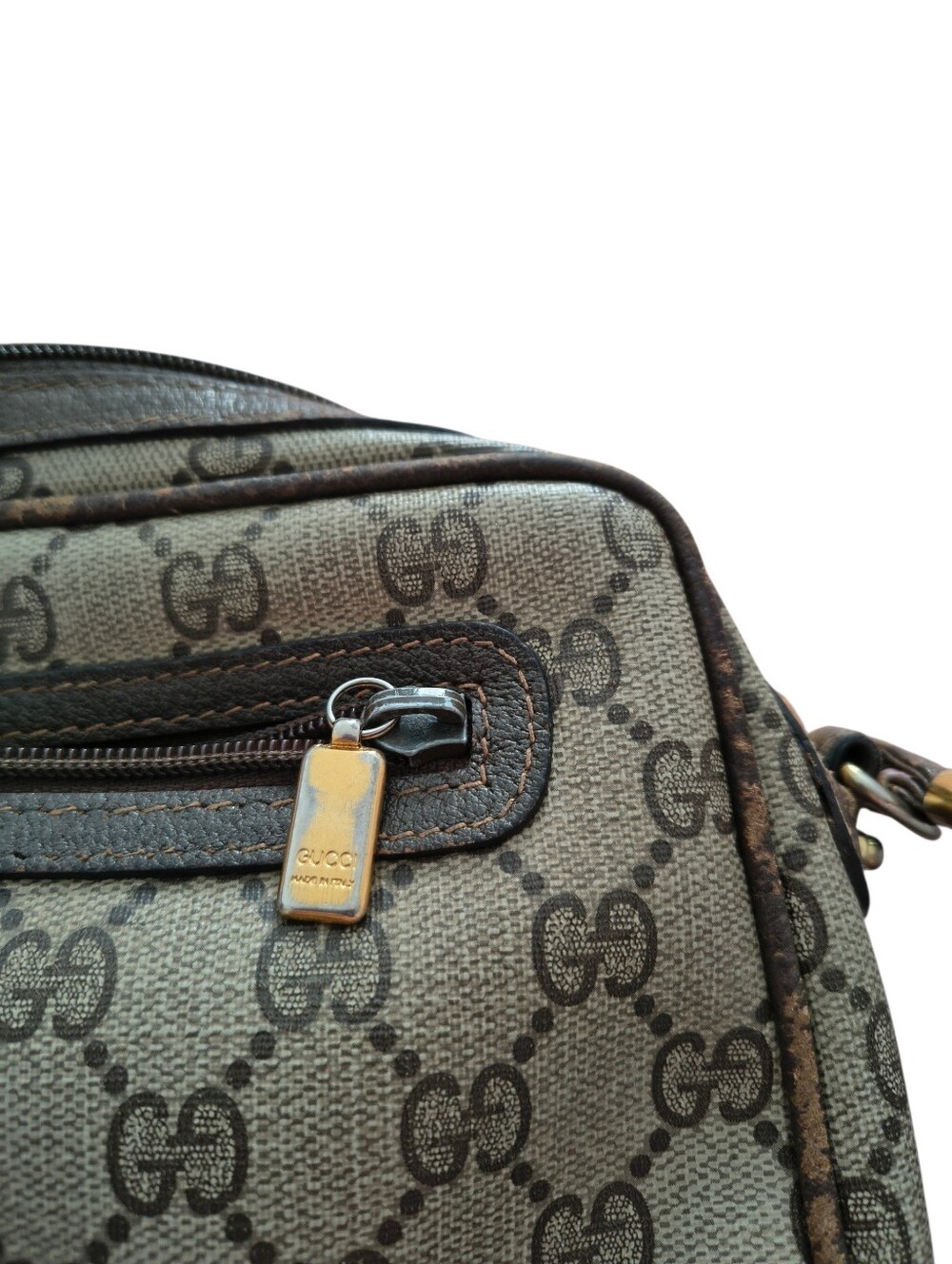 Gucci Beige and Brown GG Monogram Messenger Bag - Picture 10 of 13